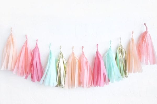 Birthday Party Tassels Gold Pastel Rainbow