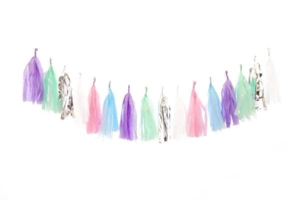 Birthday Party Tassels Silver Rainbow