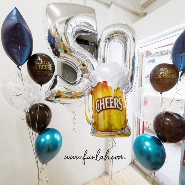 Cheers & Beer 50 Years Birthday Balloon Package - Image 6