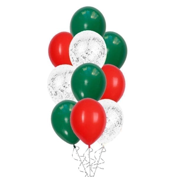 Christmas Classic Silver Confetti Balloon Bouquet