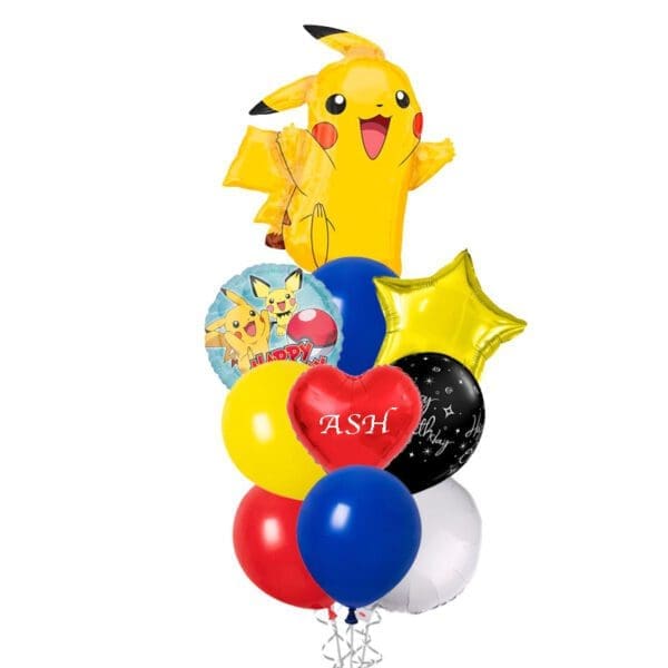 XL Pikachu Happy Birthday Balloon Bouquet
