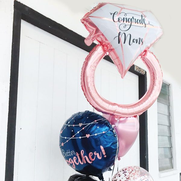 Wedding congratulations ring balloon bouquet