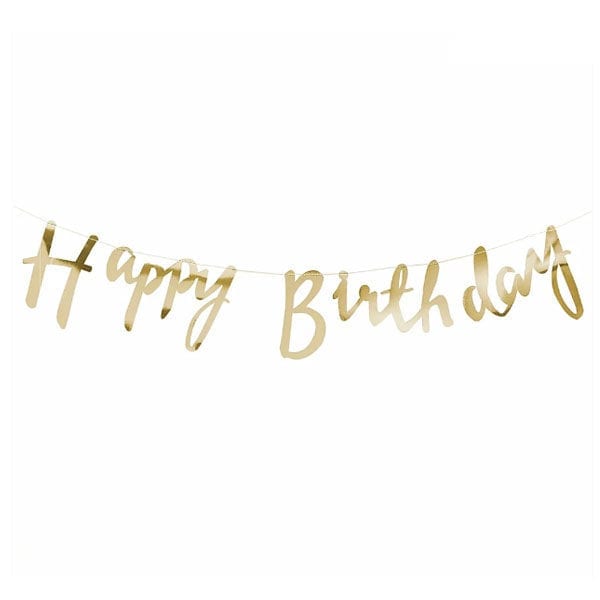 Happy Birthday Gold Script Paper Bunting | Party Essentials