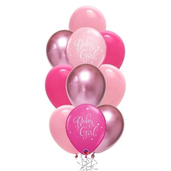 12" Birthday Star Baby Girl Balloon Bouquet