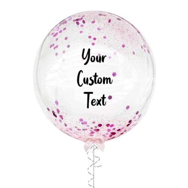 Pink Mixed Confetti Bubble Balloon