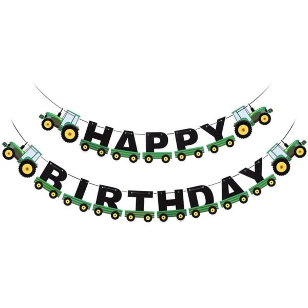 Green Tractor BIrthday Bunting