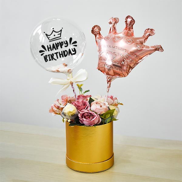 Home delivery online Confetti Balloon Bouquet with Chocolates -  Personalised Text - Send for any ocassion