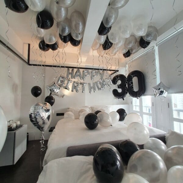 Funlah Happy Birthday Monochrome Balloon Package