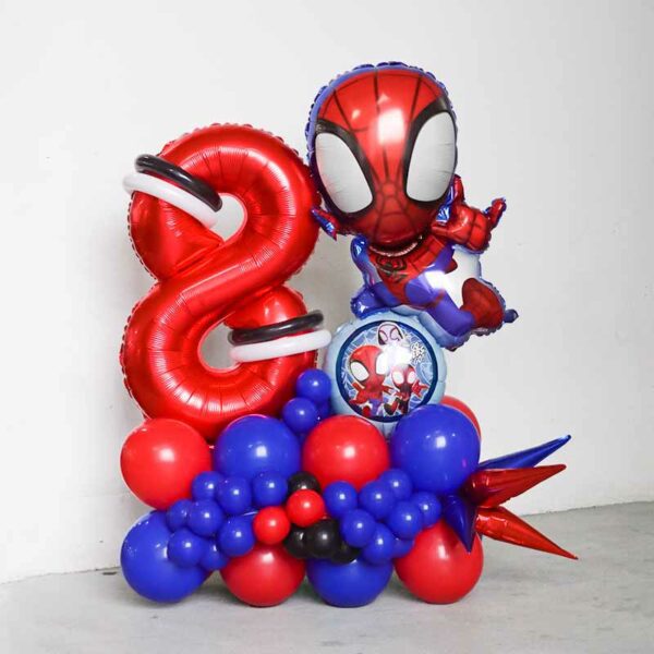 Spiderman Licensed Cartoon Deluxe Balloon Centerpiece - funlah.com