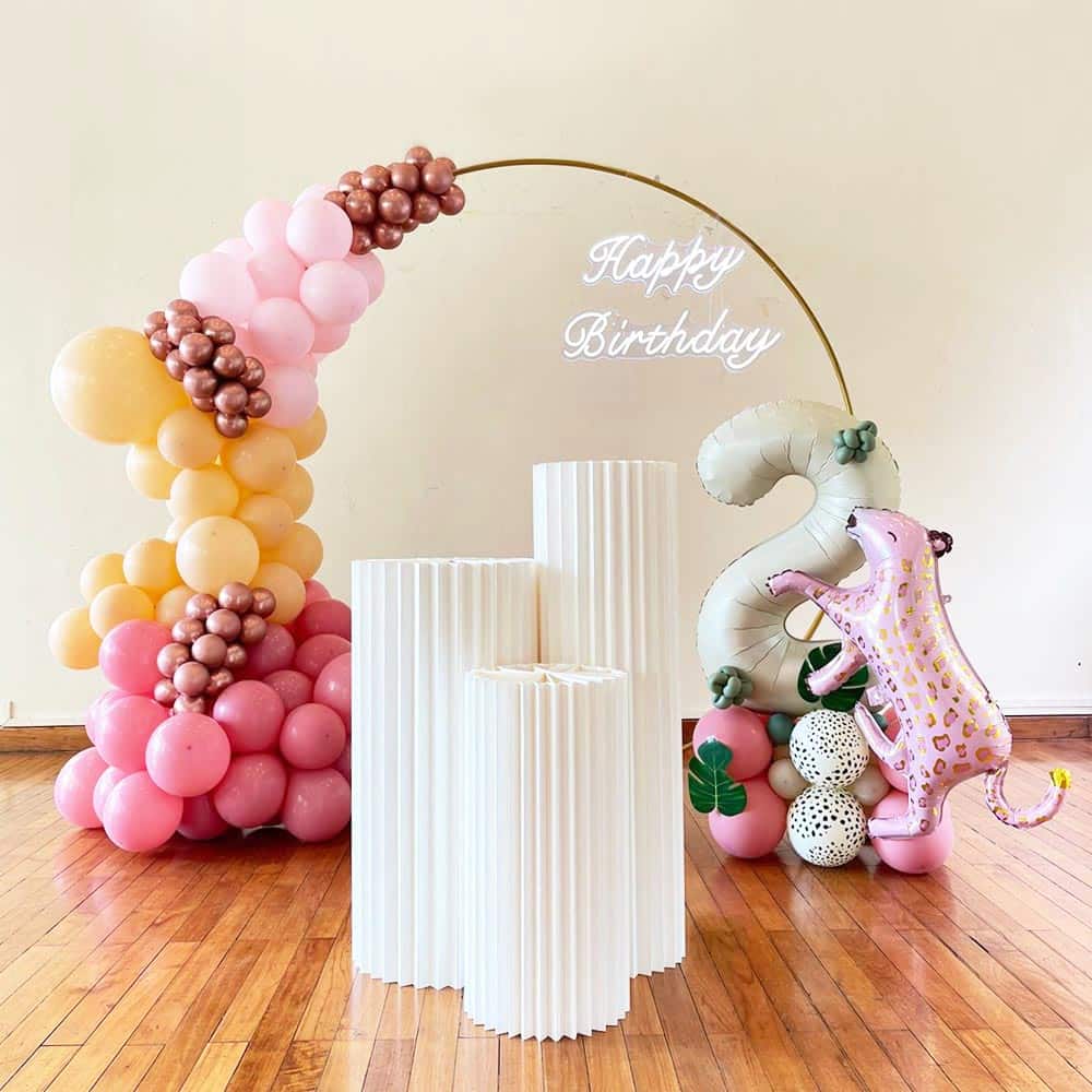 Party Setup Ring Frame Led Light with Balloon Garland