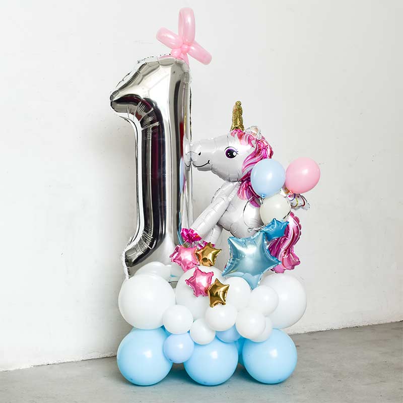 Unicorn Dream Digit Balloon Centerpiece