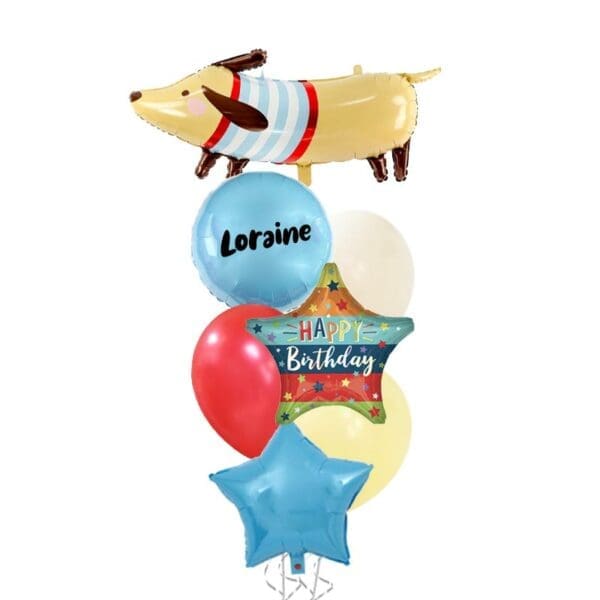 Happy Sausage Dog Balloon Bouquet
