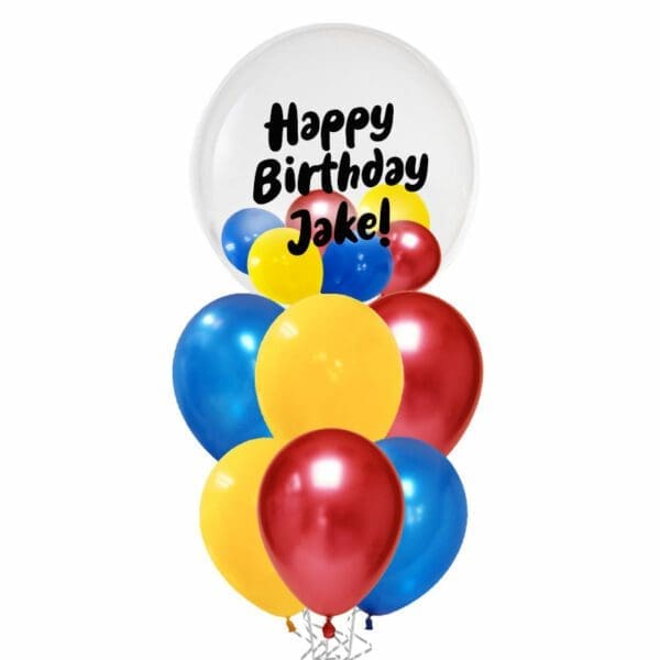 24" Colour Pop Personalized Balloon in Balloon Giant Bouquet