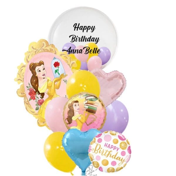 Disney Princess Belle Bell Jar Happy Birthday Deluxe Bouquet