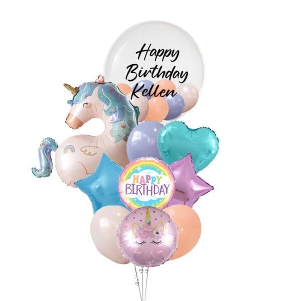 Marine Time Unicorn Deluxe Balloon Bouquet