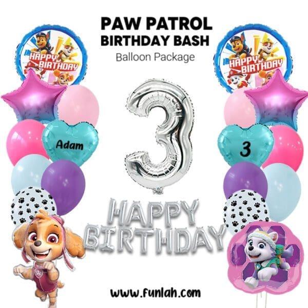 Skye & Everest Paw Patrol Birthday Bash Balloon Package