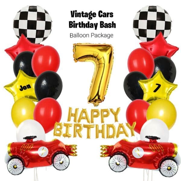 Vintage Car Birthday Bash Balloon package
