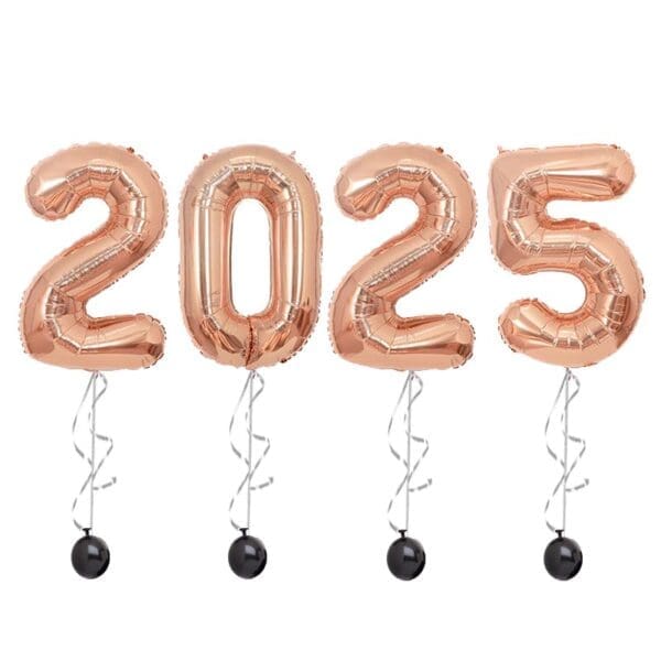 2025 New Year Rose Gold Digit Balloon
