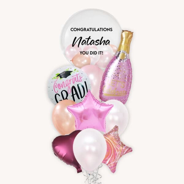 XXL Congratulations Pink Champagne Balloon Bouquet