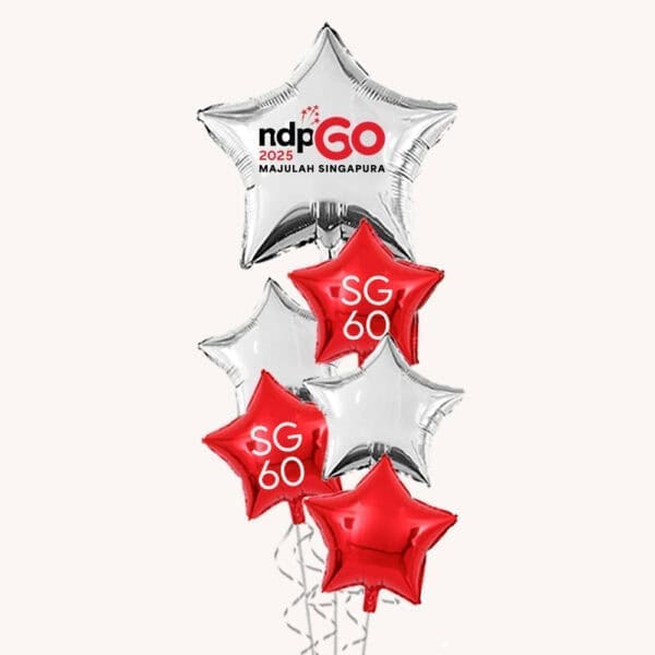 32″ Big Silver Star National Day Foil Balloon Bouquet