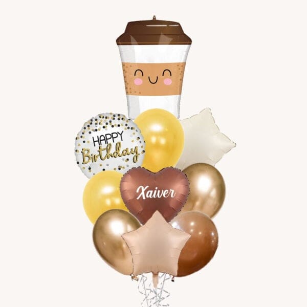 Happy Birthday Latte Coffee Cup Grand balloon bouquet