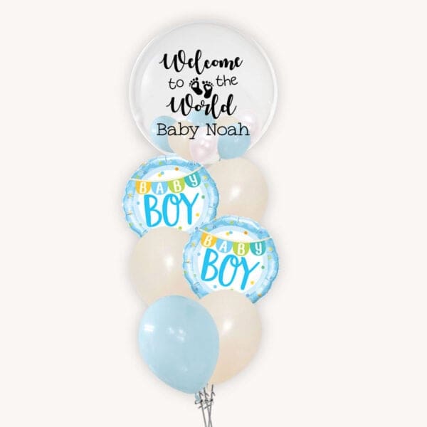 Welcome Baby Boy Bubble Pop Balloon Bouquet